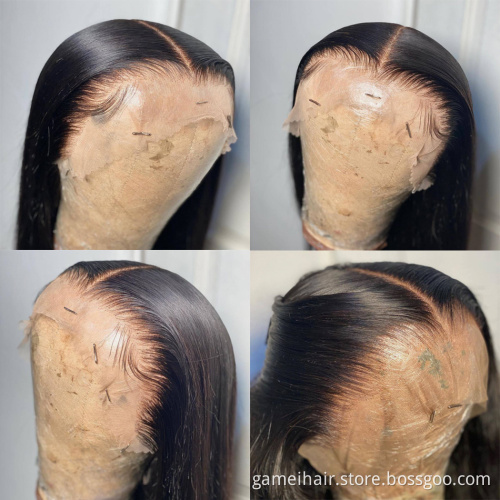 High Quality Raw Cambodian Hair Swiss Lace Wig For Black Women 100% Brazilian Virgin Cuticle Aligned Lace Front Human Hair Wig